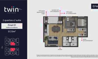 Imagem 4: Apartamento para venda com 57 metros quadrados com 2 quartos em Portão - Curitiba - PR