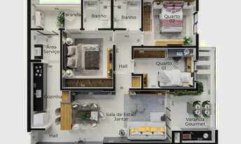 Imagem 3: Apartamento à venda, 2 quartos, 1 suíte, 2 vagas, Jardim Finotti - Uberlândia/MG