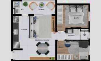 Imagem 7: Apartamento para venda possui 50 metros quadrados com 2 quartos