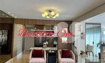 Imagem 6: Apartamento com 133m² de área útil, varanda gourmet com fechamento em vidro, sala para 03