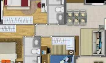 Imagem 4: Apto 60m2 com 02 dorm 1 suíte e 1 vaga para Aluguel Aplicado Square Carapicuíba centro SP