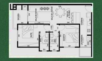 Imagem 3: Apartamento com 2 dormitórios (1 Suíte), 72,39 m² à venda no bairro Imigrantes em Timbó-SC