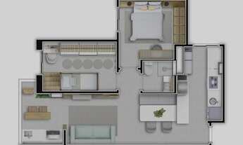 Imagem 4: Apartamento para venda com 55 metros quadrados com 2 quartos em Centro - São Bernardo do C
