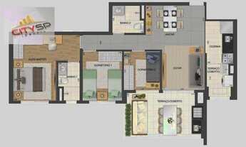 Imagem 5: Apartamento com 3 dormitórios para alugar, 81 m² por R$ 5.373/mês - Vila Santa Catarina