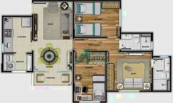 Imagem 6: Cobertura à venda, 137 m² por R$ 858.800,00 - Jardim Riacho das Pedras - Contagem/MG