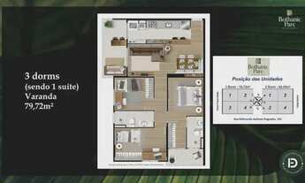 Imagem 2: Apartamento para venda tem 79 metros quadrados com 3 quartos