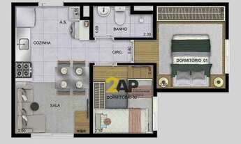 Imagem 2: Apartamento com 2 dormitórios à venda, 34 m² por R$ 240.987 - Socorro - São Paulo/SP