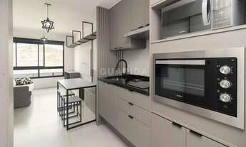 Imagem 2: Apartamento totalmente mobiliado com 1 dormitório e 1 vaga no bairro Menino Deus