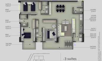 Imagem 2: Apartamento novo para venda com 130 metros quadrados com 3 quartos em Centro - Florianópol