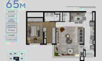 Imagem 3: Apartamento com 2 dormitórios à venda, 65 m²