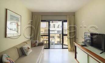 Imagem 2: Flat disponível para locação mobiliado com 1 dormitório e sala no Jardins