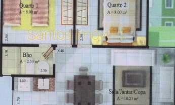 Imagem 2: Porto Esmeralda Na Mario Covas de 2 quartos com modulados cozinha R$ 1.200.00