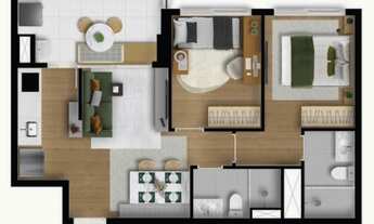 Imagem 7: Apartamento para venda com 54 metros quadrados com 2 quartos em Campo Belo - São Paulo - S