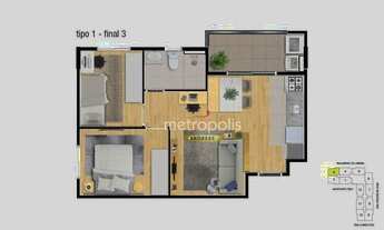 Imagem 2: Apartamento à venda, 46 m² por R$ 335.000,00 - Vila Humaitá - Santo André/SP