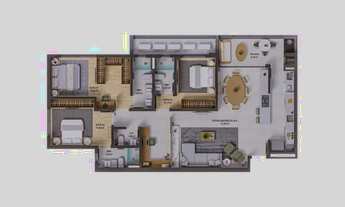 Imagem 4: VENDO APTO COND. D VERT: 3 SUITES, PRAIA COMPRIDA:S. JOSÉ/SC R$ 1.695.000,00