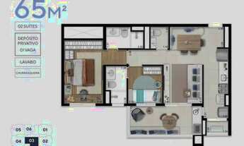 Imagem 2: Apartamento com 2 dormitórios à venda, 65 m²