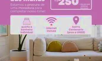 Imagem: Vaga em república feminina. Quarto com