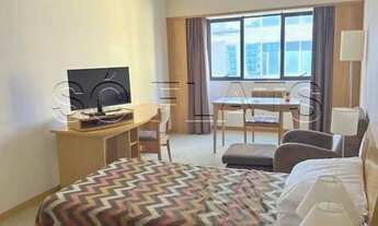 Imagem 2: Flat no Sol Alphaville com 1 dormitório e 1 vaga de garagem disponível para locação