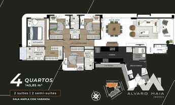 Imagem 4: Apartamento de 4 quartos com 145,86 m² à venda no Anchieta - na Planta