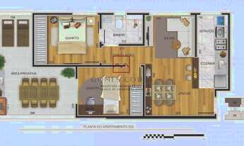 Imagem 7: Lançamento no Jaraguá Apartamento Tipo com área interna em 45,78m²