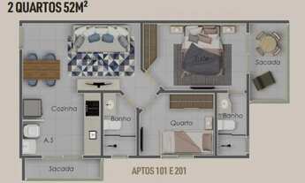 Imagem 2: Apartamento à venda, 2 quartos, 1 suíte, 1 vaga, Segismundo Pereira - Uberlândia/MG