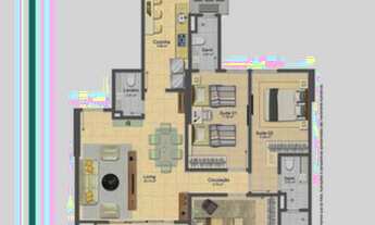 Imagem 4: 3 Quartos - 2 Suítes - 112 m² - Varanda Gourmet - 2 Vagas de Garagem