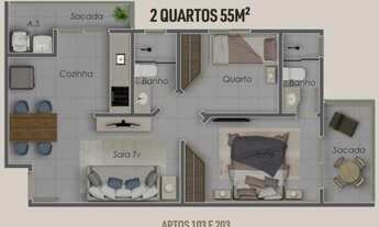 Imagem 3: Apartamento à venda, 2 quartos, 1 suíte, 1 vaga, Segismundo Pereira - Uberlândia/MG