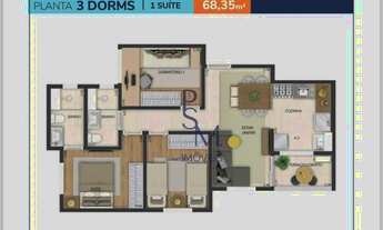 Imagem 3: Apartamento com 3 dormitórios, 67 m² - venda por R$ 560.000,00 ou aluguel por R$ 3.150,00