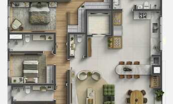 Imagem 6: Apto na planta com 176m2, 03 suítes e 03 vagas no Batel