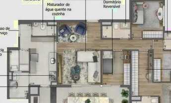 Imagem 2: Apartamento com 3 suítes, sendo 136 m2, à venda em São Paulo, Santo Amaro