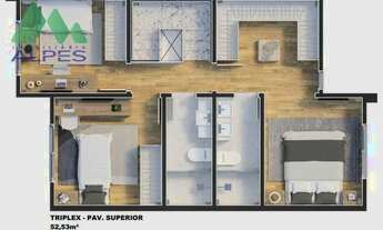 Imagem 6: Triplex com 3 dormitórios à venda, 158 m² por R$ 1.200.000 - Abranches - Curitiba/PR