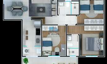 Imagem 3: Pré lançamento - Apartamento com área privativa, 3 quartos, 2 vagas. À venda, no bairro Un