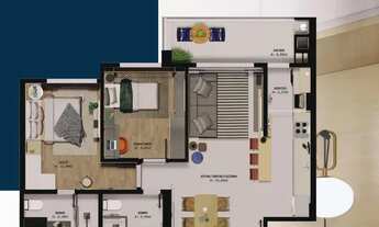 Imagem 2: Apartamento para venda tem 63 metros quadrados com 2 quartos em Barreiros - São José - SC