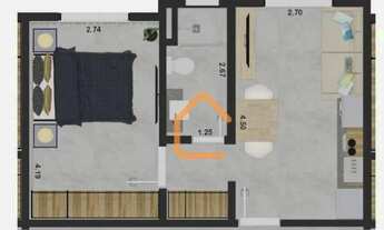Imagem 2: Apartamento com 1 dormitório à venda, 32 m² por R$ 250.000 - Primavera - Pouso Alegre/MG