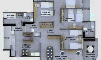 Imagem 7: Apartamento para venda tem 150 metros quadrados com 4 quartos em Jóquei - Teresina - PI
