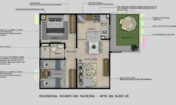 Imagem 3: DL Apartamento com 02 quartos no Residencial Recanto das Palmeiras
