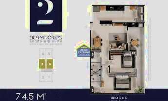 Imagem 7: Apart 2 dorms, Canto do Forte, Entrada R$ 93 mil, JGA921