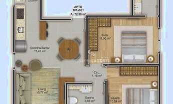 Imagem 5: Apartamento com 2 dormitórios à venda, 73 m² por R$ 350.000,00 - Pagani - Palhoça/SC