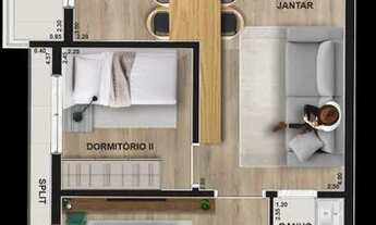 Imagem 2: Apartamento com 2 dormitórios à venda, 48 m² por R$ 328.700,00 - Centro - Pinhais/PR