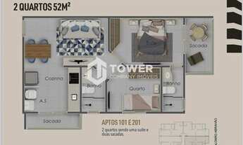 Imagem 4: Apto 55m², sendo 2 quartos, suíte, 2 sacadas, elevador e garagem