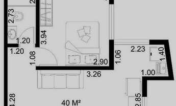 Imagem 2: Apartamento com 1 dormitório para alugar, 40 m² por R$ 1.300,00/mês - Jardim Mangalot - Sã
