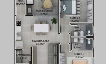 Imagem 6: Apartamento para Venda em Balneário Piçarras, CENTRO, 2 dormitórios, 2 suítes, 3 banheiros