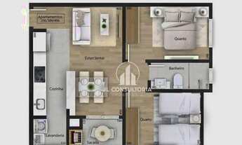 Imagem 5: Apartamento com 2 dormitórios à venda, 53 m² por R$ 225.000,00 - Planta Bairro Weissópolis