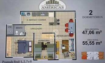 Imagem 3: Apartamento com 2 dormitórios para alugar, 47 m² Chácara Manella - Cambé/PR