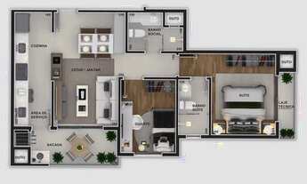 Imagem 2: Apartamento a venda em Curitiba | 68m² | 2 quartos