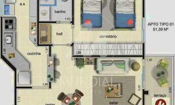 Imagem 6: Apartamento (tipo - padrao) 1 dormitórios, cozinha planejada, portaria 24 horas, elevador