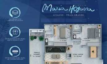 Imagem 6: Aviação 2 quartos sendo suítes, lavabo, sala, sacada com churrasqueira, cozinha, área de s