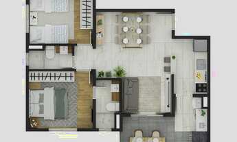 Imagem 6: Apartamento para venda possui 63 metros quadrados com 2 quartos