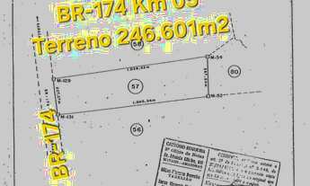 Imagem 6: Terreno no Km 5 da BR174 com 246.601m2. Semi Plano. Documentado