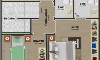 Imagem 7: Sobrado duplex em condomínio com 139 m², 3 quartos, 1 suíte, 2 vagas, churrasqueira - Pinh